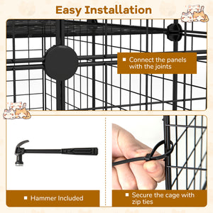 Large 4-Tier Cat Cage with Skylight and Hammock for 1-4 Cats-Black view 8