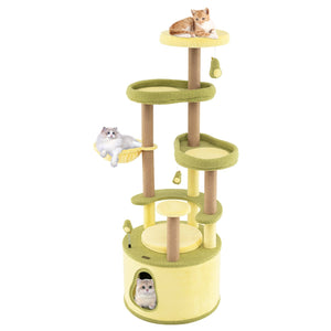Large Avocado Cat Tree Multi-level Cat Tower with Private Condo-Green view 4