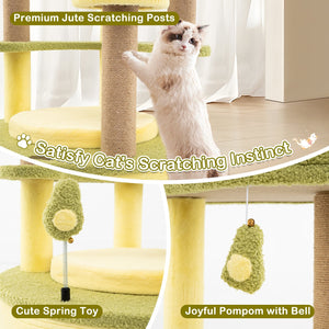 Large Avocado Cat Tree Multi-level Cat Tower with Private Condo-Green view 6
