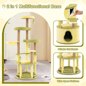 Large Avocado Cat Tree Multi-level Cat Tower with Private Condo-Green view 7