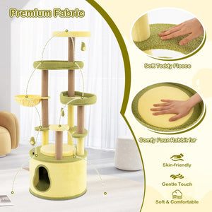 Large Avocado Cat Tree Multi-level Cat Tower with Private Condo-Green view 9