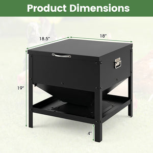 Large Capacity Chicken Feeding Box with Openable Lid-Black view 5