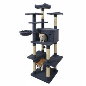 Large Cat Tree for Indoor Cats 63 inches Tall Cat Tower-Dark Gray view 4