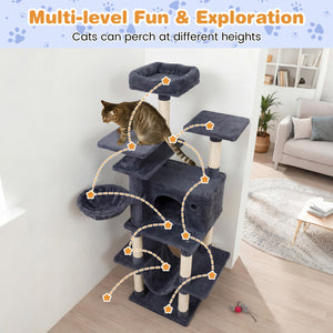 Large Cat Tree for Indoor Cats 63 inches Tall Cat Tower-Dark Gray view 6