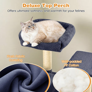 Large Cat Tree for Indoor Cats 63 inches Tall Cat Tower-Dark Gray view 8