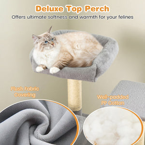 Large Cat Tree for Indoor Cats 63 inches Tall Cat Tower-Lght Gray view 8