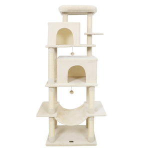 Large Cat Tree for Indoor Cats 70 inches Tall Cat Tower-Beige view 4