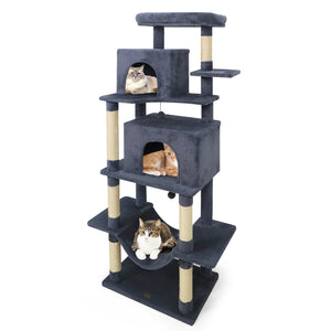 Large Cat Tree for Indoor Cats 70 inches Tall Cat Tower-Dark Gray
