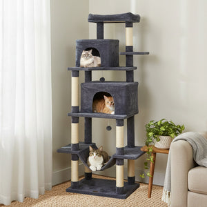 Large Cat Tree for Indoor Cats 70 inches Tall Cat Tower-Dark Gray view 2