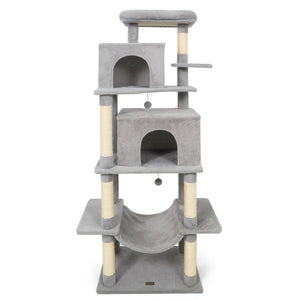 Large Cat Tree for Indoor Cats 70 inches Tall Cat Tower-Light Gray view 4