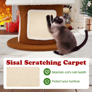 Large Christmas Cat Tree for Indoor Cats 61 Inch Cute Cat Tower with 4 Condos-Green view 9