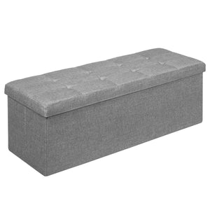 Fabric Folding Storage with Divider Bed End Bench-Light Gray view 9