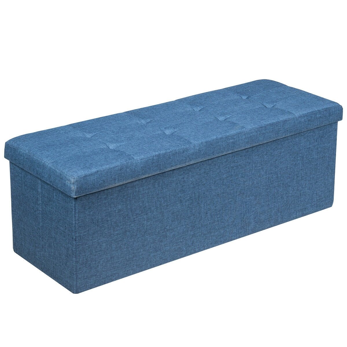 Fabric Folding Storage with Divider Bed End Bench-Navy view 8