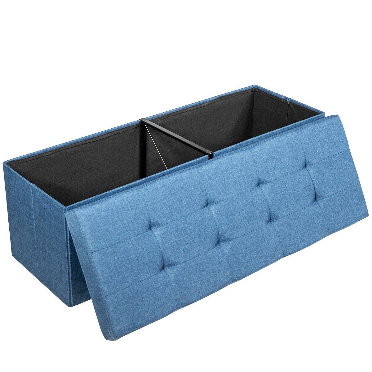 Fabric Folding Storage with Divider Bed End Bench-Navy view 9