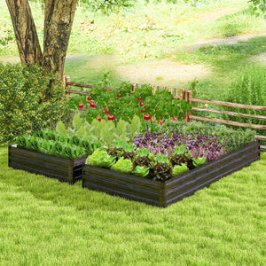 Large Outdoor Metal Planter Box for Vegetable Fruit Herb Flower-Coffee view 2