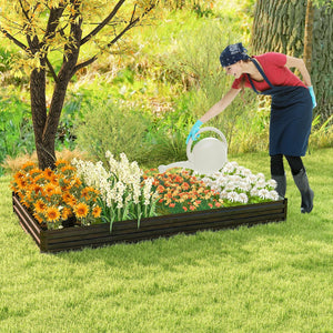 Large Outdoor Metal Planter Box for Vegetable Fruit Herb Flower-Coffee view 3