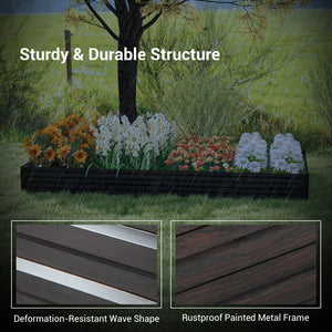 Large Outdoor Metal Planter Box for Vegetable Fruit Herb Flower-Coffee view 7
