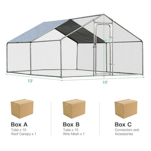 Large Walk in Shade Cage Chicken Coop with Roof Cover-M view 4