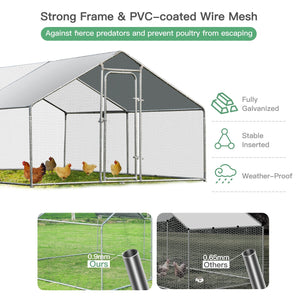 Large Walk in Shade Cage Chicken Coop with Roof Cover-M view 5