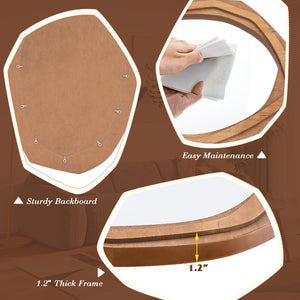 Large Water Proof Irregular Framed Decoration Wall Mirror with Expansion Screws-Natural view 9