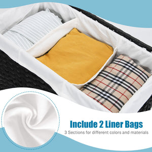 Laundry Hamper with Wheels and Lid-Black view 7