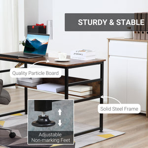 Adjustable Drafting Table Art Desk Drawing Table Craft Desk Workstation for Painting Multifunctional Writing Desk with Tiltable Tabletop and Storage Shelf Rustic Brown