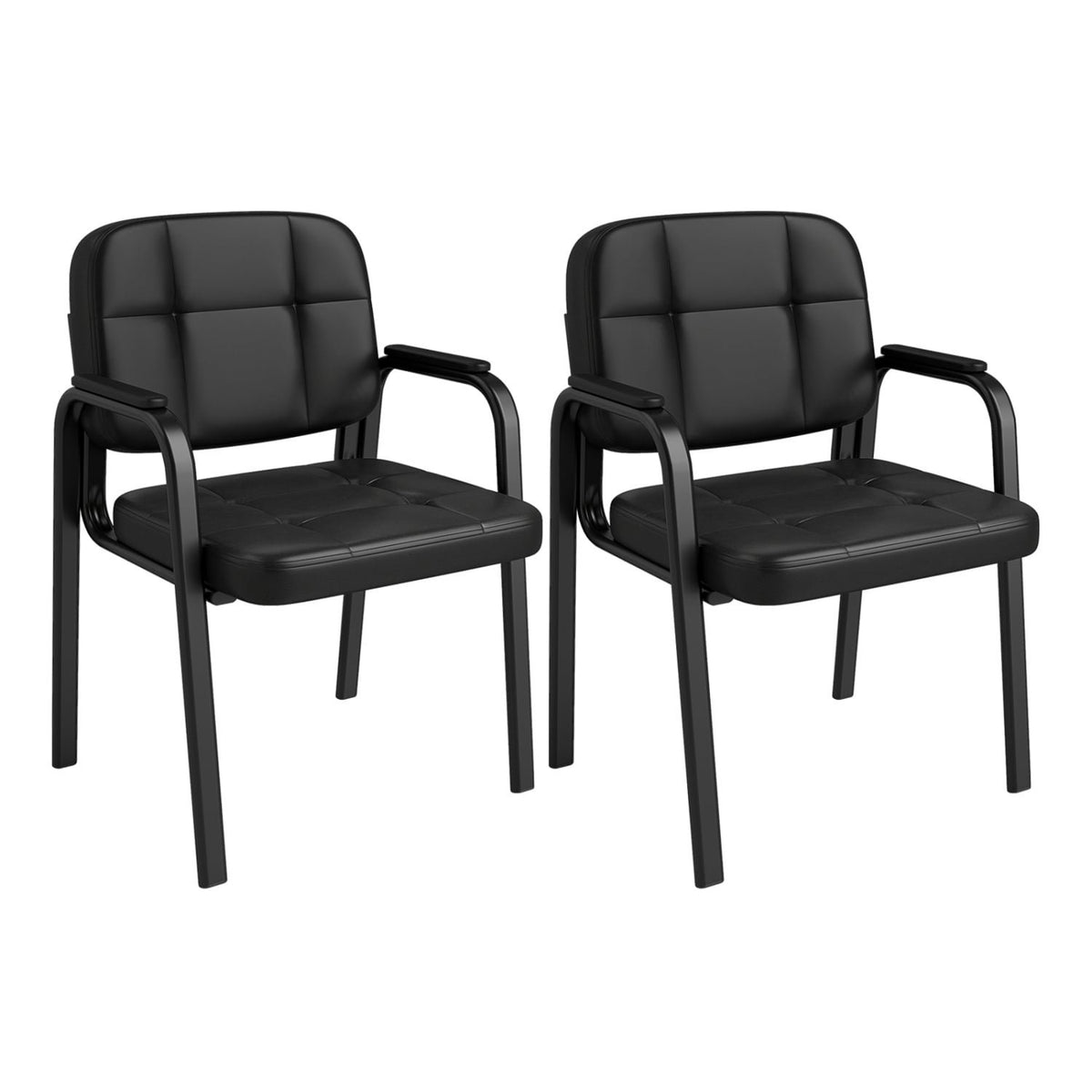 Leather Office Reception Chairs Waiting Room Guest Chairs Set of 2