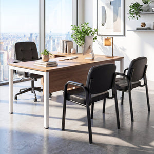 Leather Office Reception Chairs Waiting Room Guest Chairs Set of 2 view 4