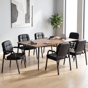 Leather Office Reception Chairs Waiting Room Guest Chairs Set of 2 view 6