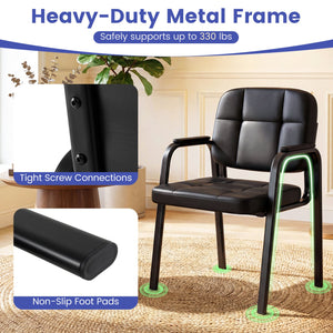 Leather Office Reception Chairs Waiting Room Guest Chairs Set of 2 view 8