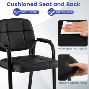 Leather Office Reception Chairs Waiting Room Guest Chairs Set of 2 view 9