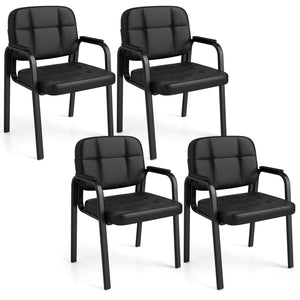 Leather Office Reception Chairs Waiting Room Guest Chairs Set of 4