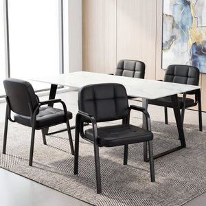 Leather Office Reception Chairs Waiting Room Guest Chairs Set of 4 view 2