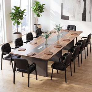 Leather Office Reception Chairs Waiting Room Guest Chairs Set of 8 view 3