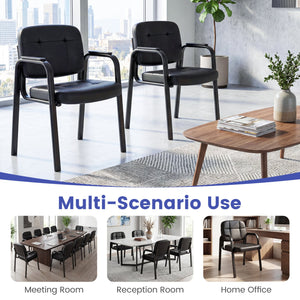 Leather Office Reception Chairs Waiting Room Guest Chairs Set of 8 view 9