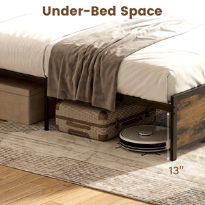LED Bed Frame with Power Outlets and Storage Headboard-King Size view 9