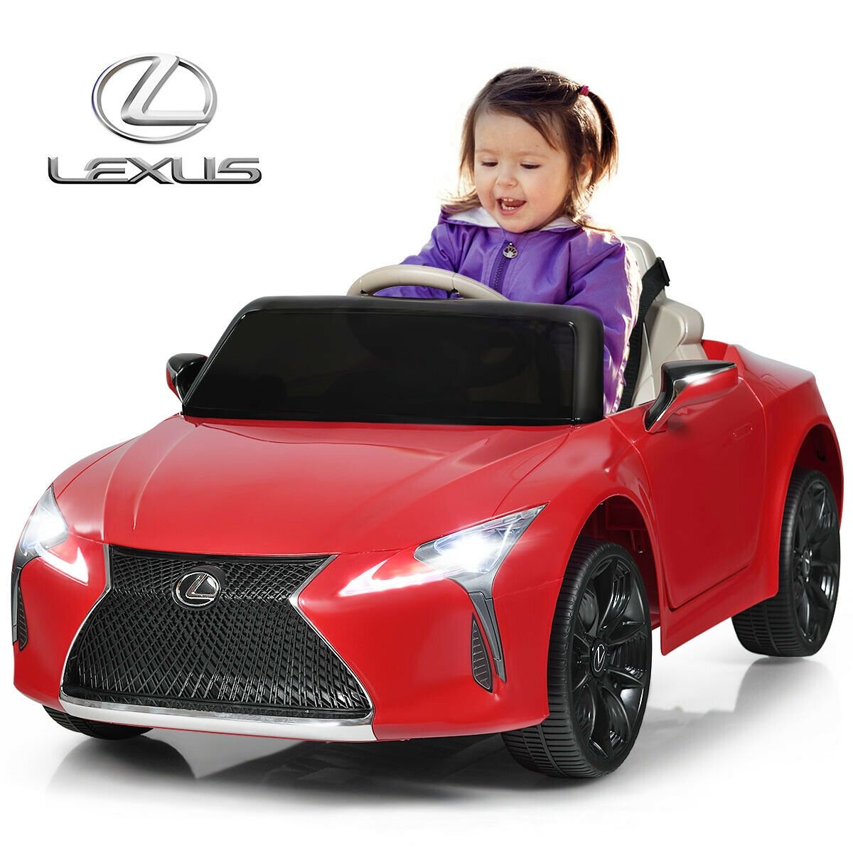 Lexus LC500 Licensed Kids 12V Ride Remote Control Electric Vehicle-Red view 5
