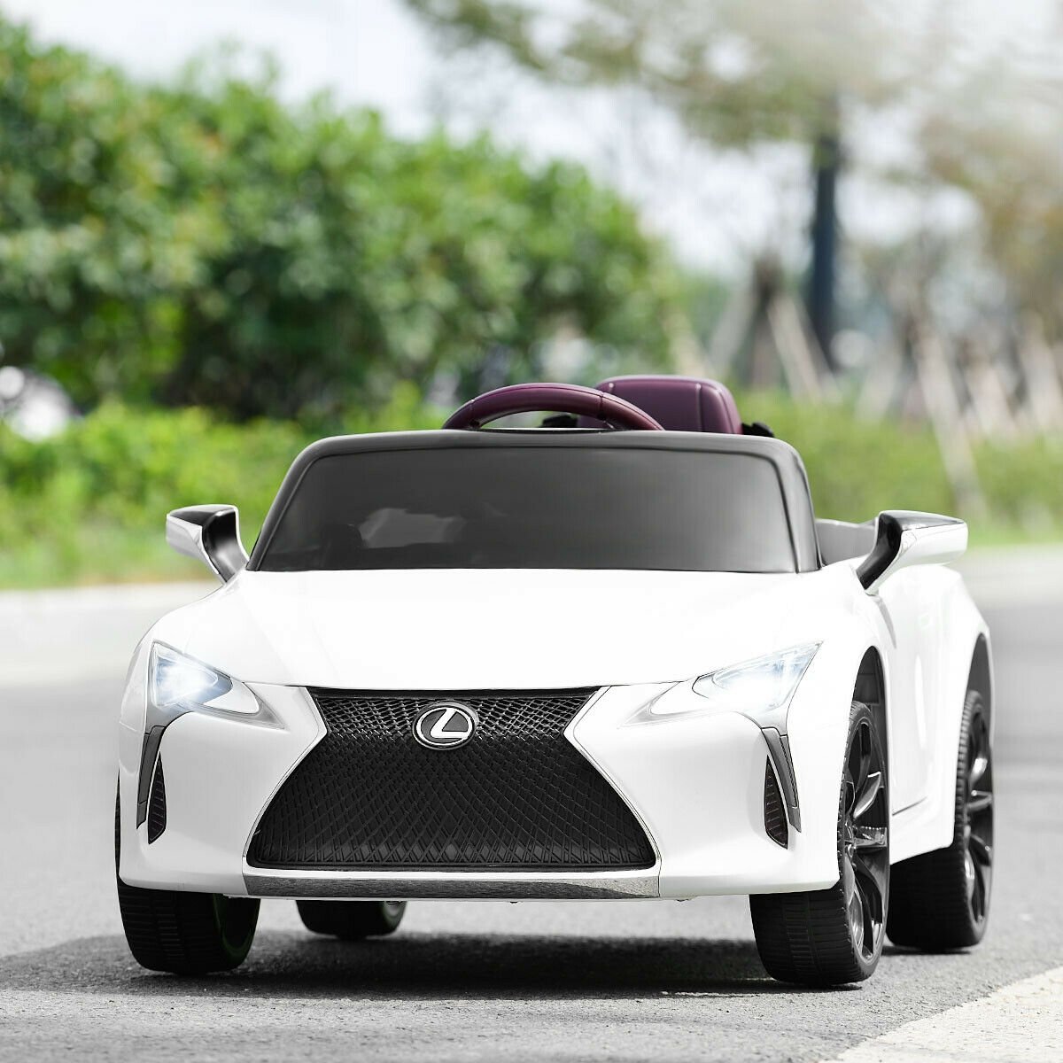 Lexus LC500 Licensed Kids 12V Ride Remote Control Electric Vehicle-White view 2