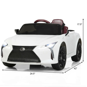Lexus LC500 Licensed Kids 12V Ride Remote Control Electric Vehicle-White view 4