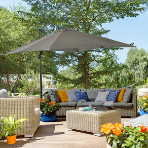 8' x 8' Square Patio Hanging Offset Umbrella with 360° Rotation – view 25