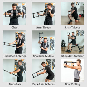 Soozier Chest Expander, Spring Chest Exerciser with 22-110 lbs Resistance for Men and Women Home Gym, Office or Travel