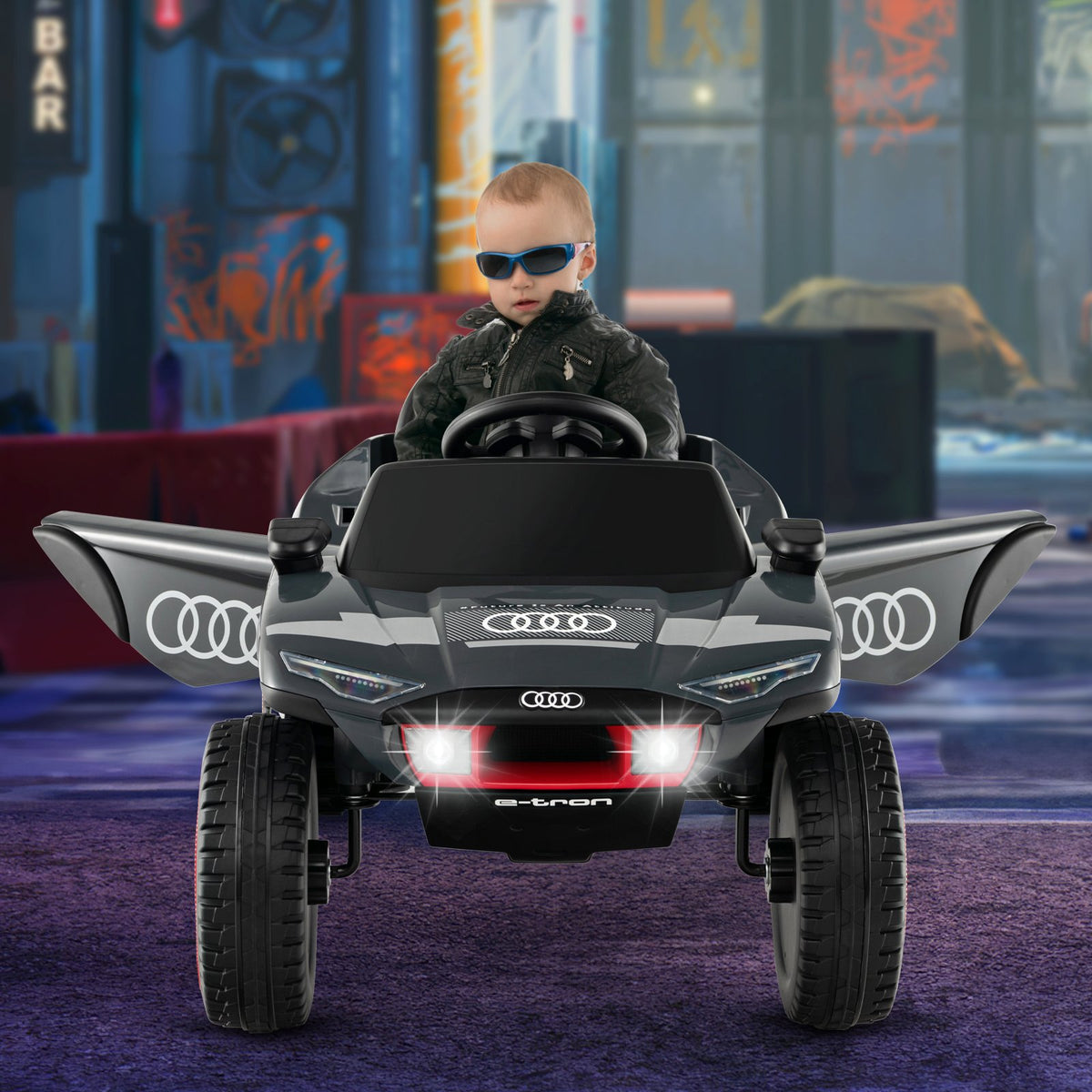 Licensed Audi Kids Ride On E-tron Racing Car-Gray view 3