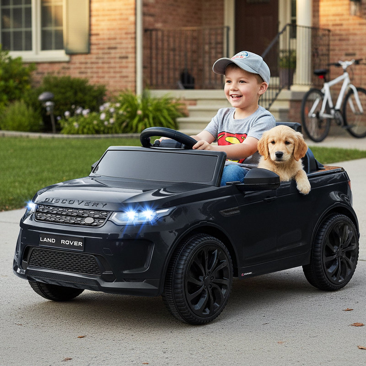 Licensed Land Rover Kids Ride on Car 12V Battery Powered Kids Electric Car-Black view 2