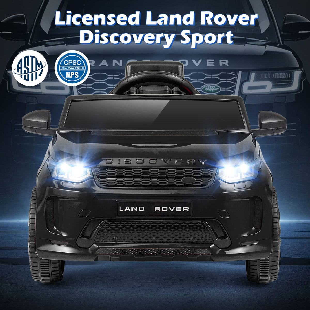 Licensed Land Rover Kids Ride on Car 12V Battery Powered Kids Electric Car-Black view 5