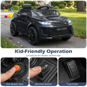 Licensed Land Rover Kids Ride on Car 12V Battery Powered Kids Electric Car-Black view 8