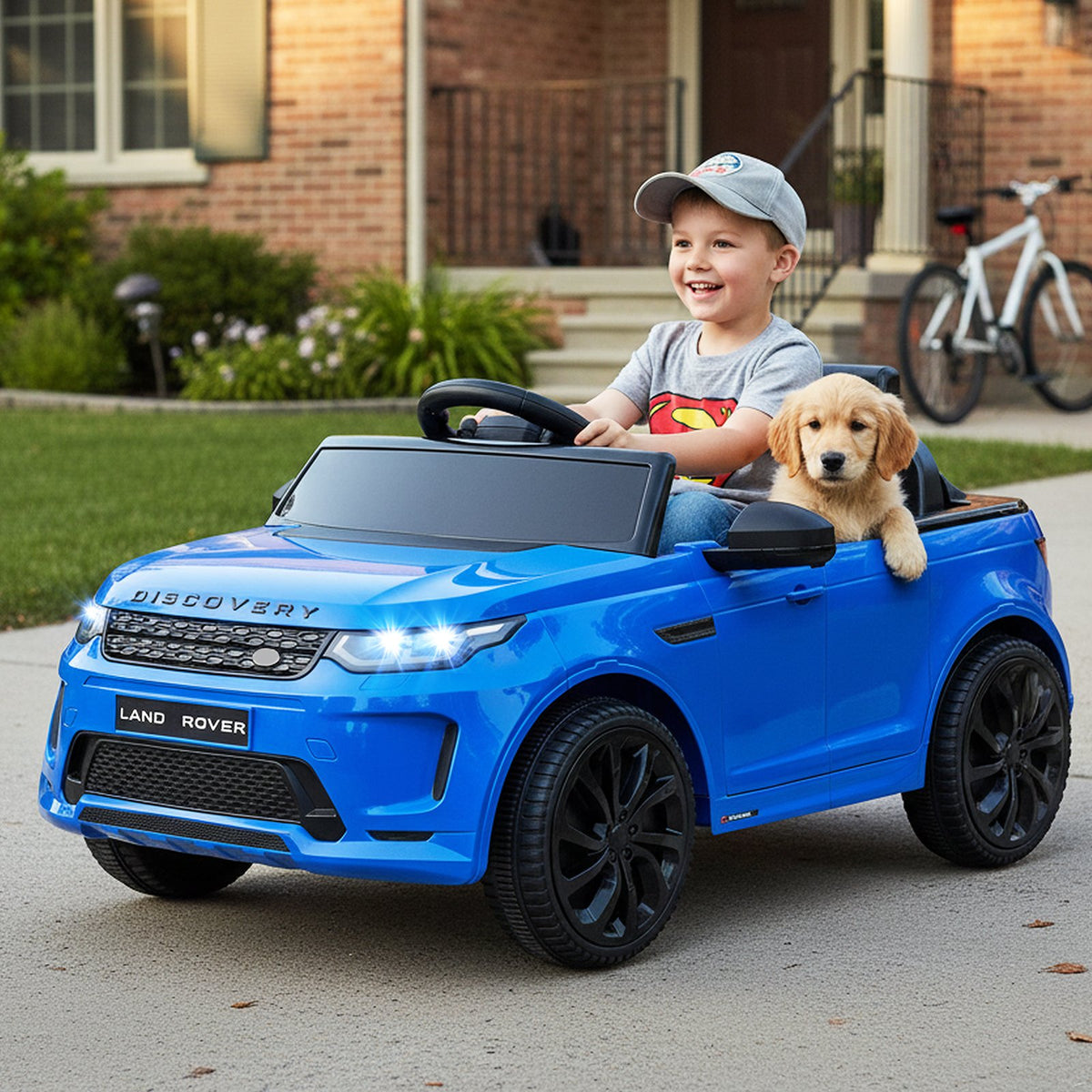 Licensed Land Rover Kids Ride on Car 12V Battery Powered Kids Electric Car-Navy view 2