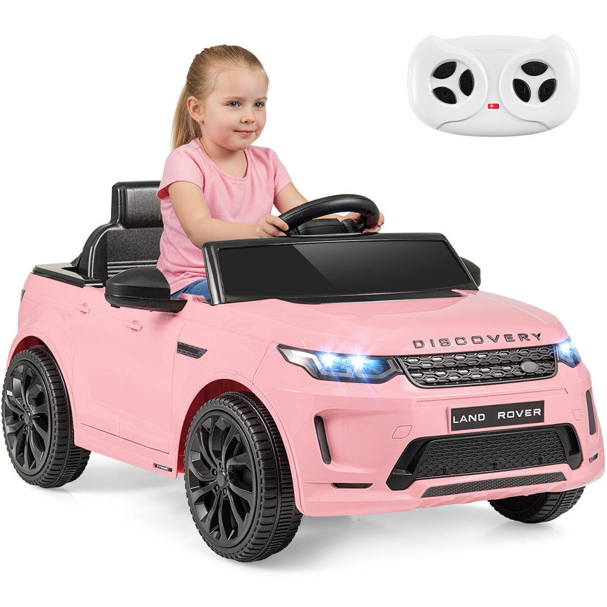 Licensed Land Rover Kids Ride on Car 12V Battery Powered Kids Electric Car-Pink view 3