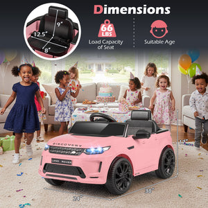 Licensed Land Rover Kids Ride on Car 12V Battery Powered Kids Electric Car-Pink view 4