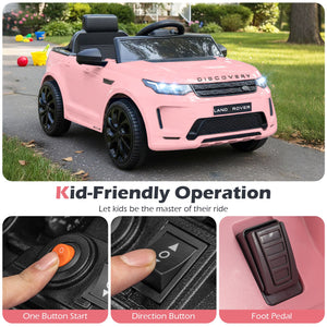Licensed Land Rover Kids Ride on Car 12V Battery Powered Kids Electric Car-Pink view 7