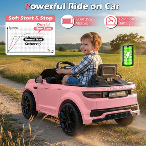 Licensed Land Rover Kids Ride on Car 12V Battery Powered Kids Electric Car-Pink view 8